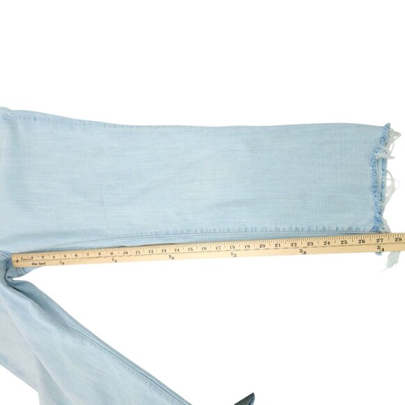 Levis 724 High Rise Straight Jeans Womens Size 20W Frayed Hem Light Wash Denim - Picture 5 of 15